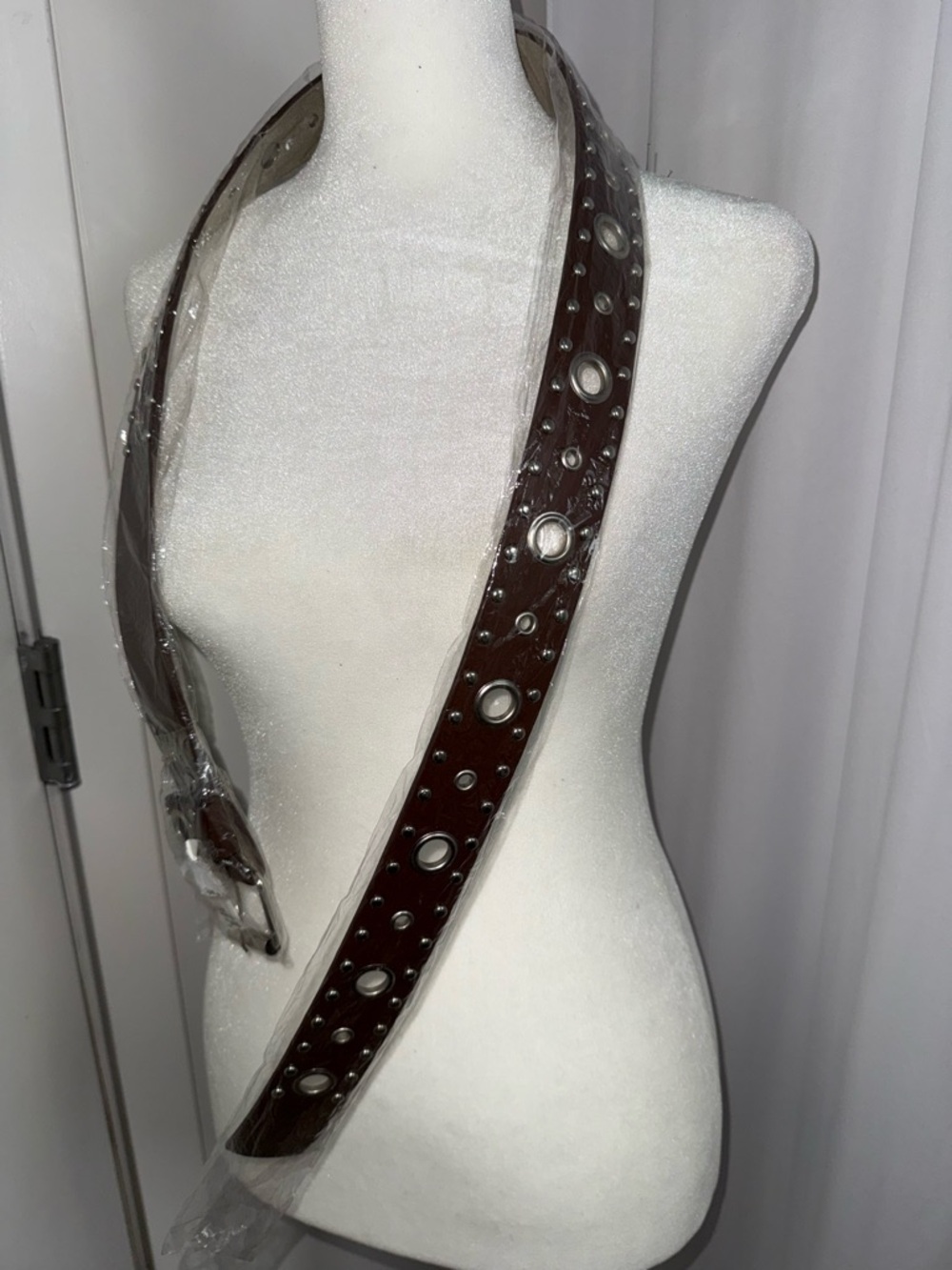 Brand new brown and silver studded belt